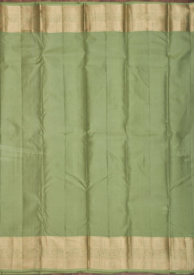 Pista Green Zariwork Pure Silk Saree-Koskii