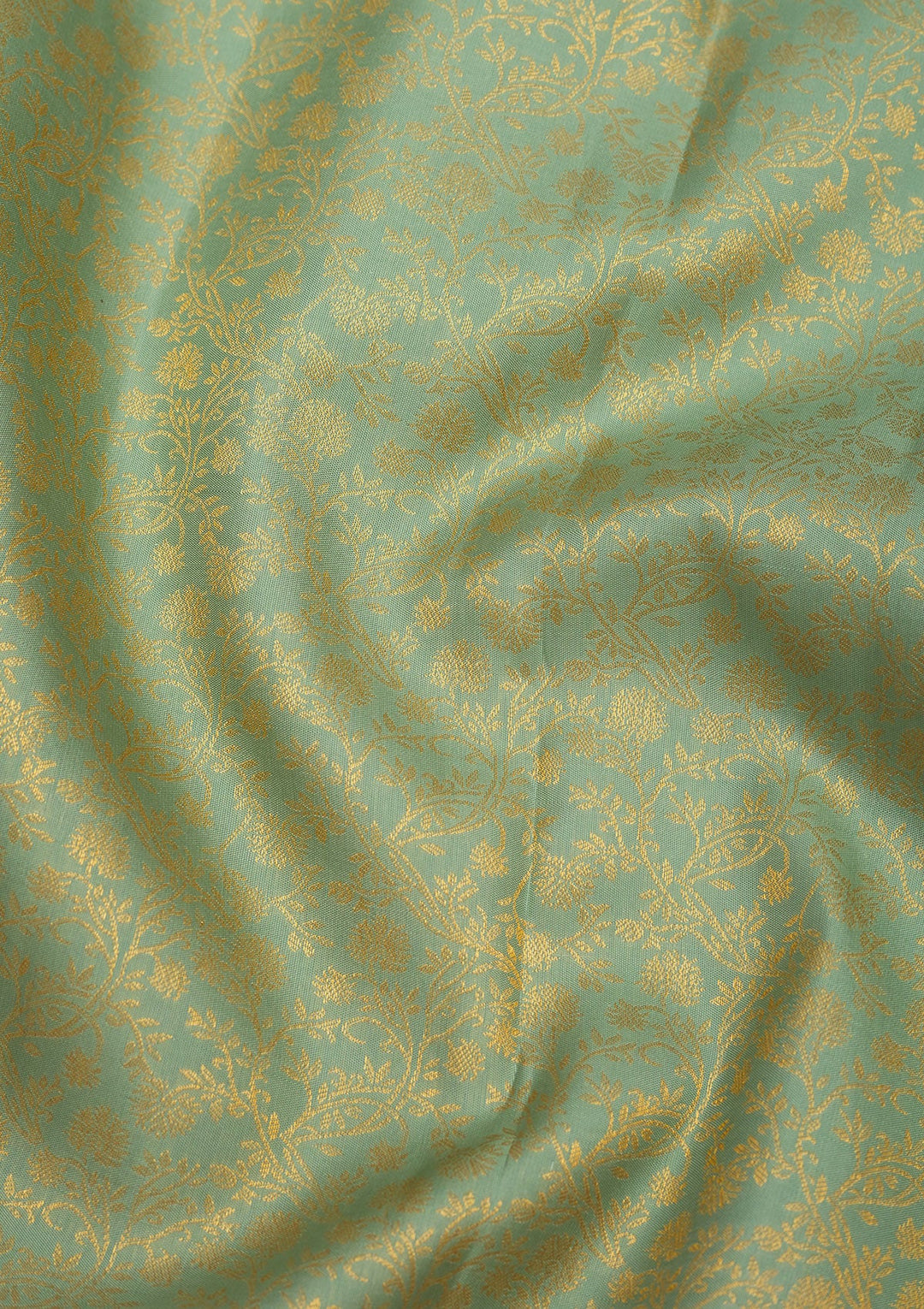 Pista Green Zariwork Pure Silk Saree-Koskii