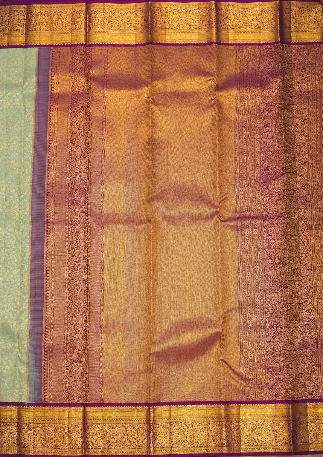 Pista Green Zariwork Pure Silk Saree-Koskii
