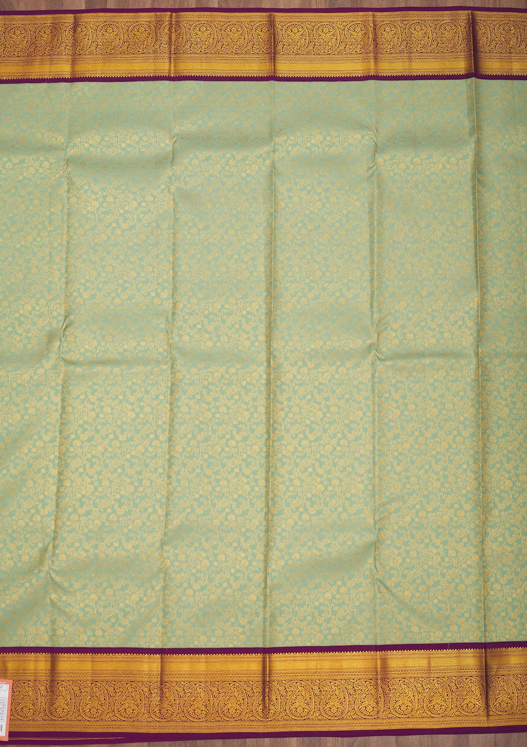 Pista Green Zariwork Pure Silk Saree-Koskii