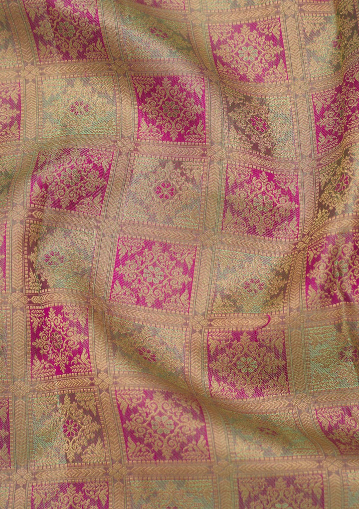Pista Green Zariwork Pure Silk Saree-Koskii