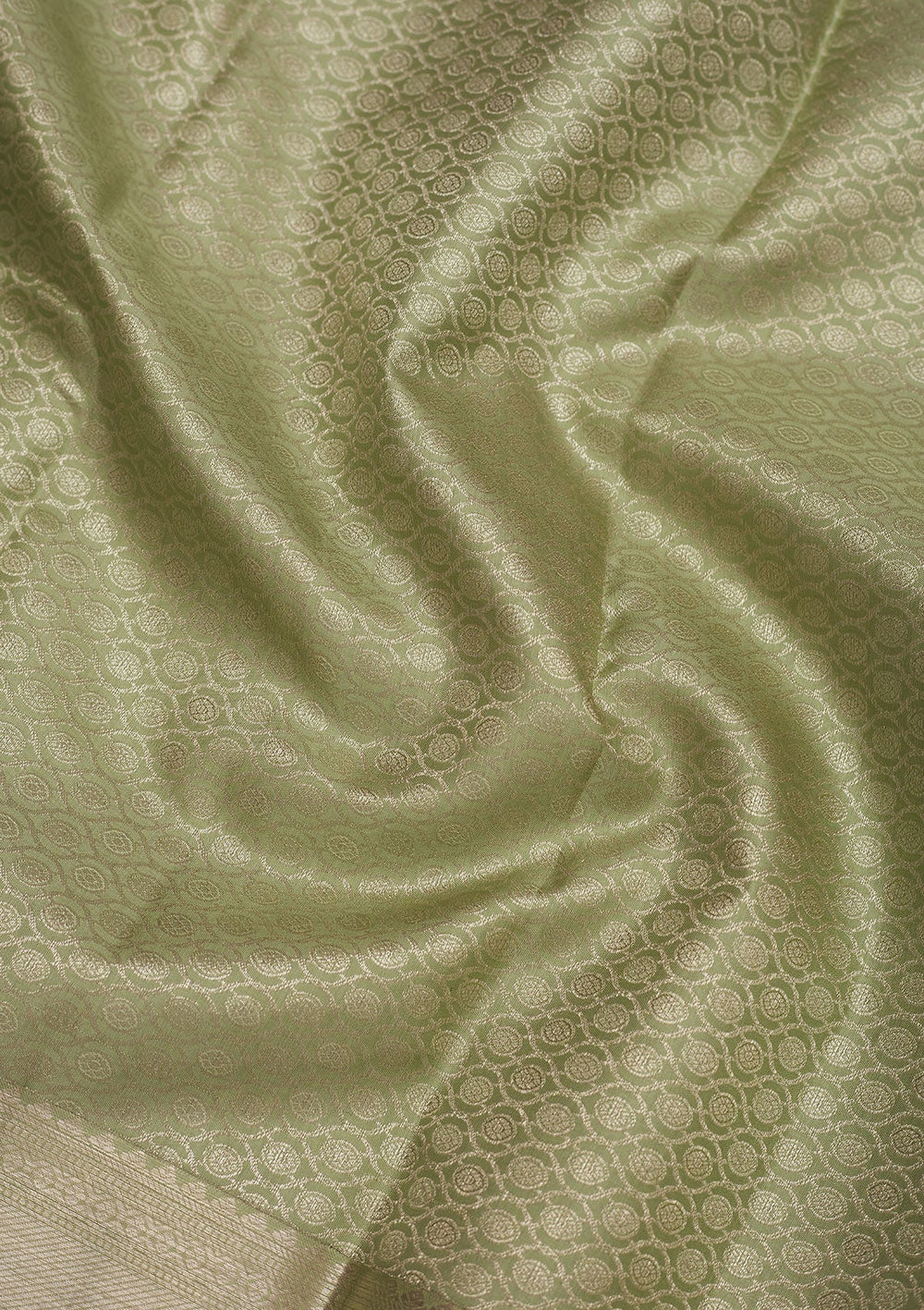 Pista Green Zariwork Pure Silk Saree-Koskii
