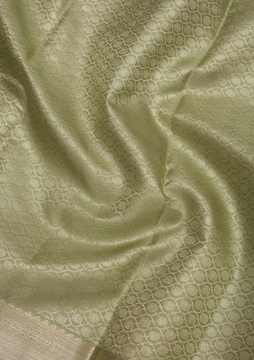 Pista Green Zariwork Pure Silk Saree-Koskii