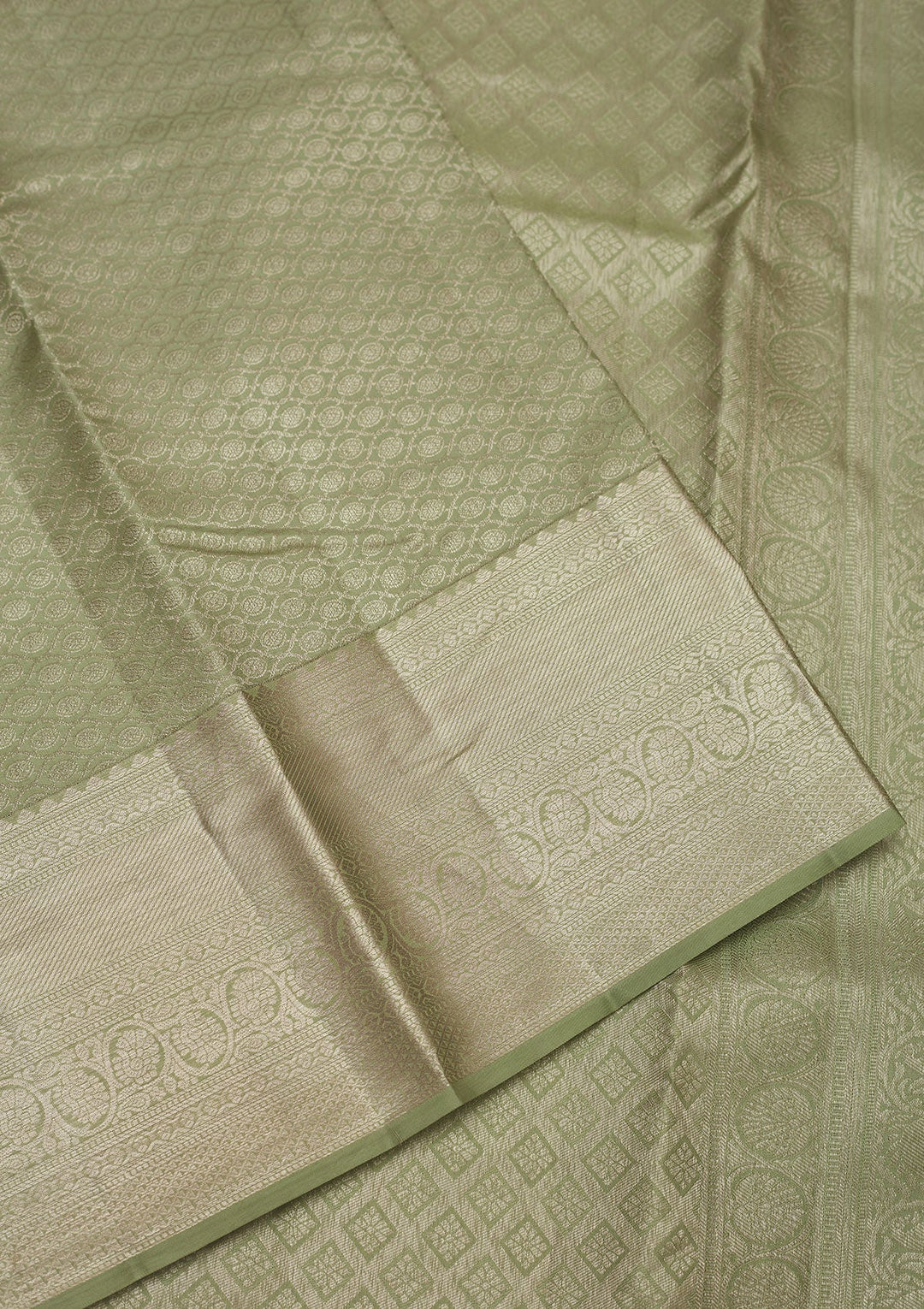 Pista Green Zariwork Pure Silk Saree-Koskii