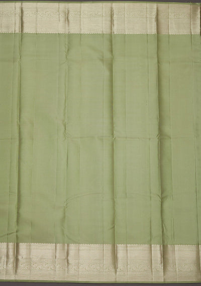 Pista Green Zariwork Pure Silk Saree-Koskii