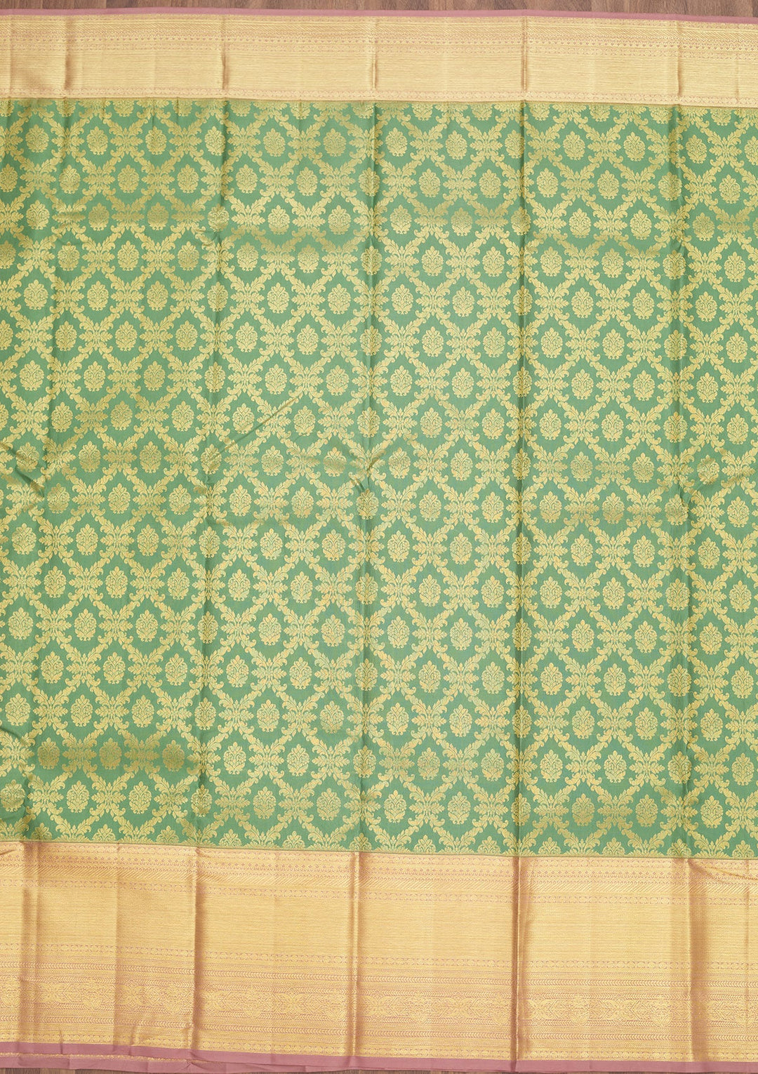 Pista Green Zariwork Pure Silk Saree-Koskii