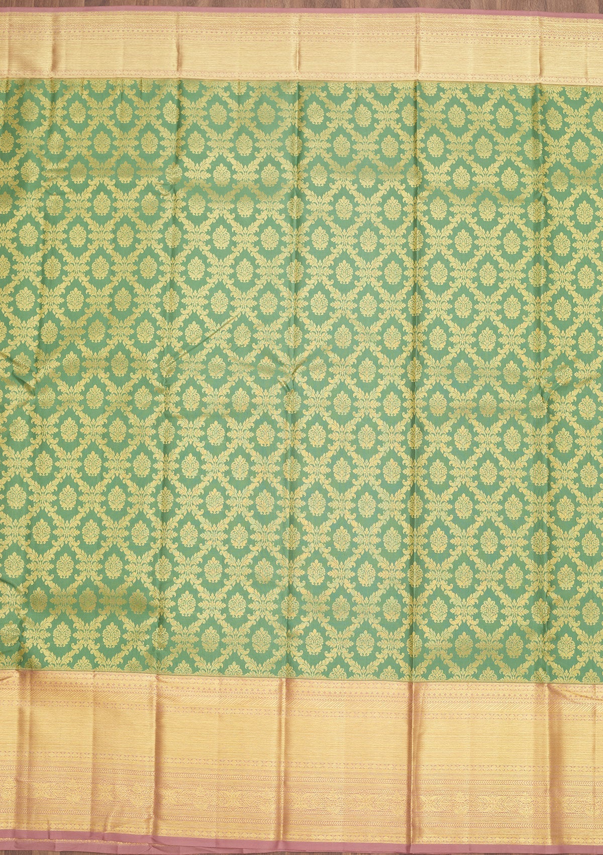 Pista Green Zariwork Pure Silk Saree-Koskii