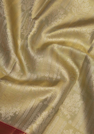 Pista Green Zariwork Pure Silk Saree-Koskii