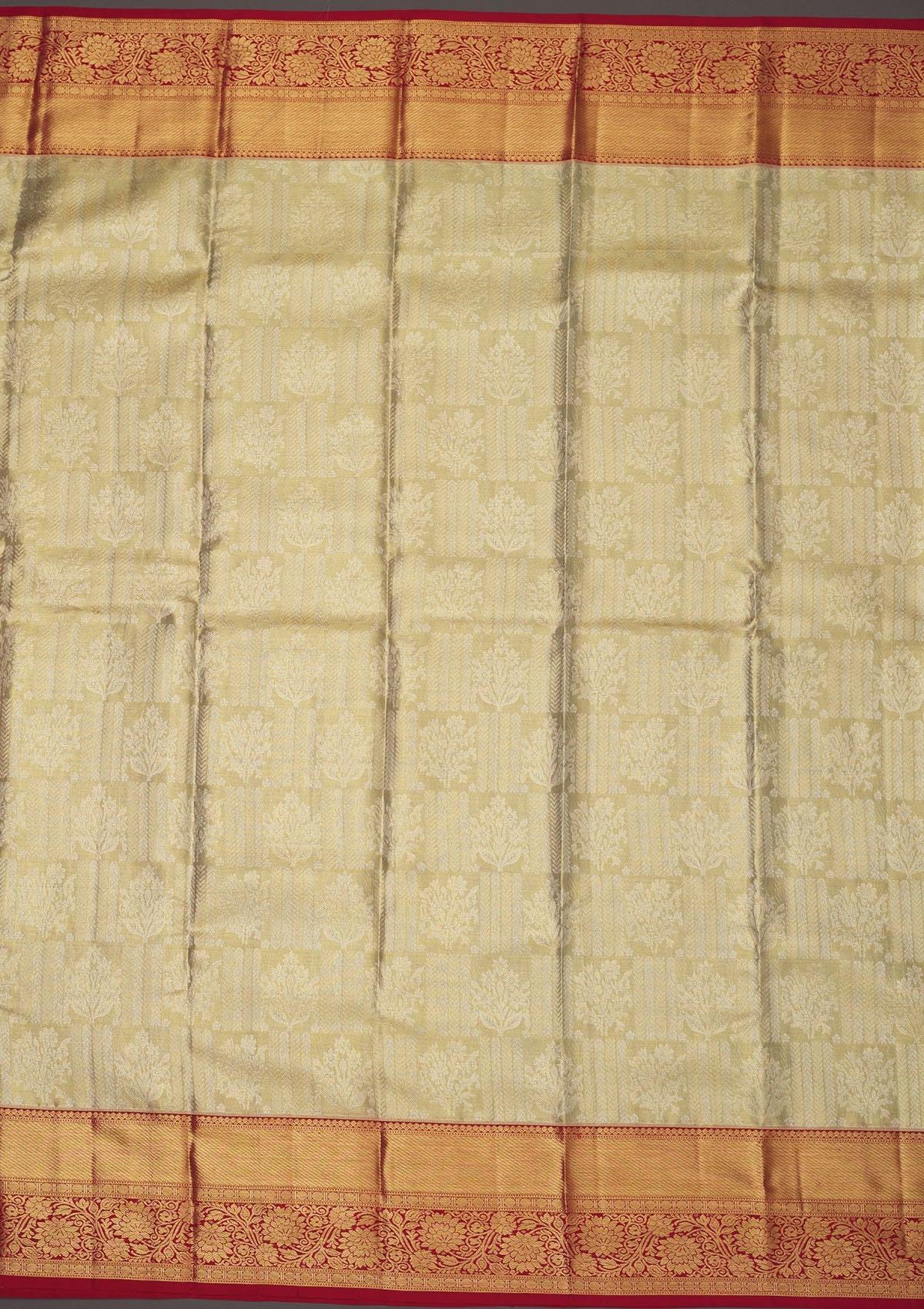 Pista Green Zariwork Pure Silk Saree-Koskii