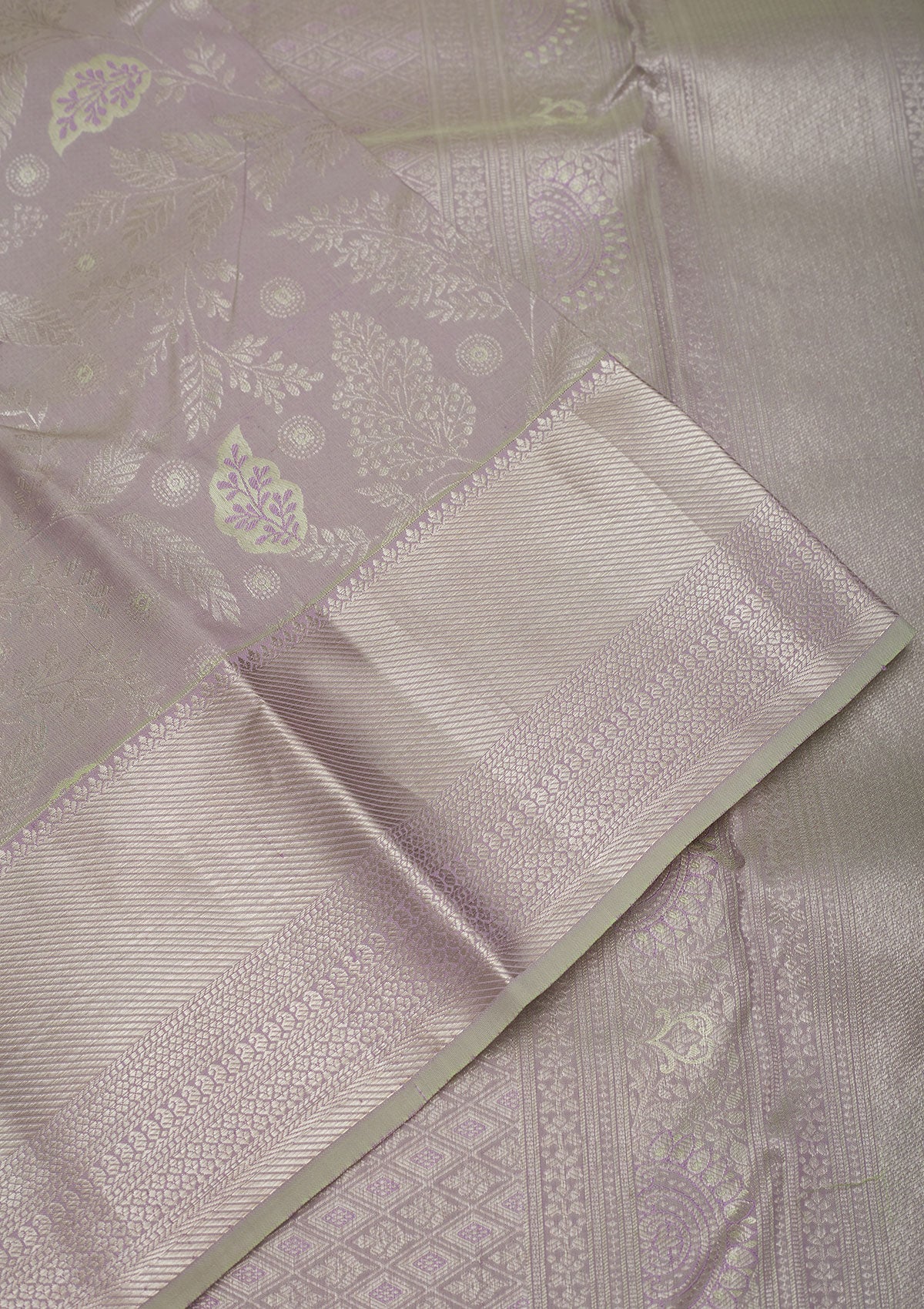 Pista Green Zariwork Pure Silk Saree-Koskii
