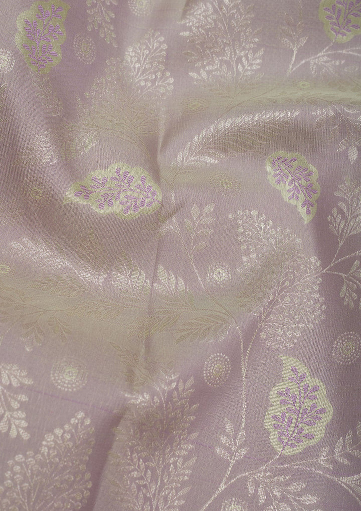 Pista Green Zariwork Pure Silk Saree-Koskii