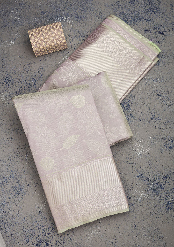 Grey Zariwork Pure Silk Saree-Koskii