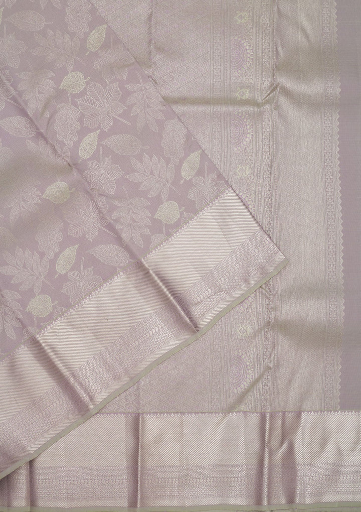 Grey Zariwork Pure Silk Saree-Koskii