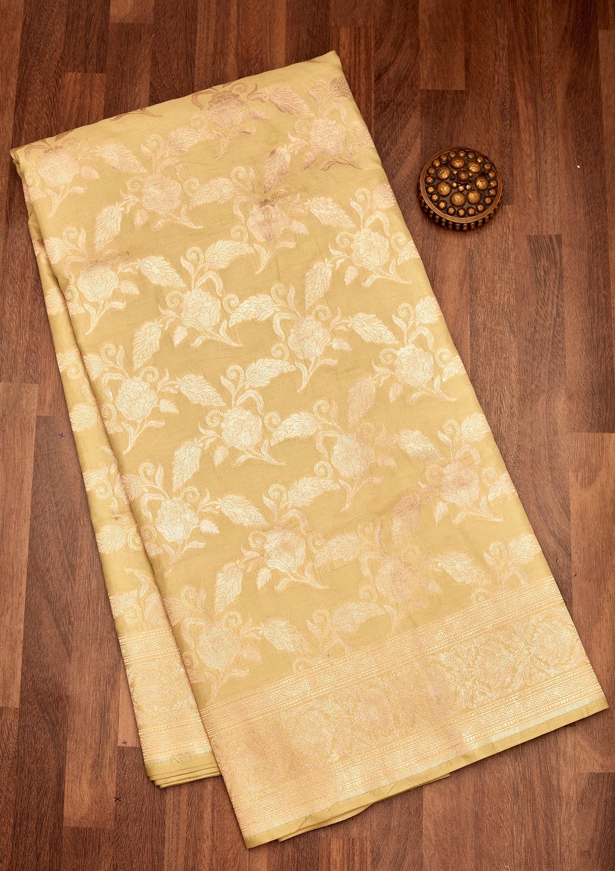 Pista Green Zariwork Pure Silk Saree-Koskii