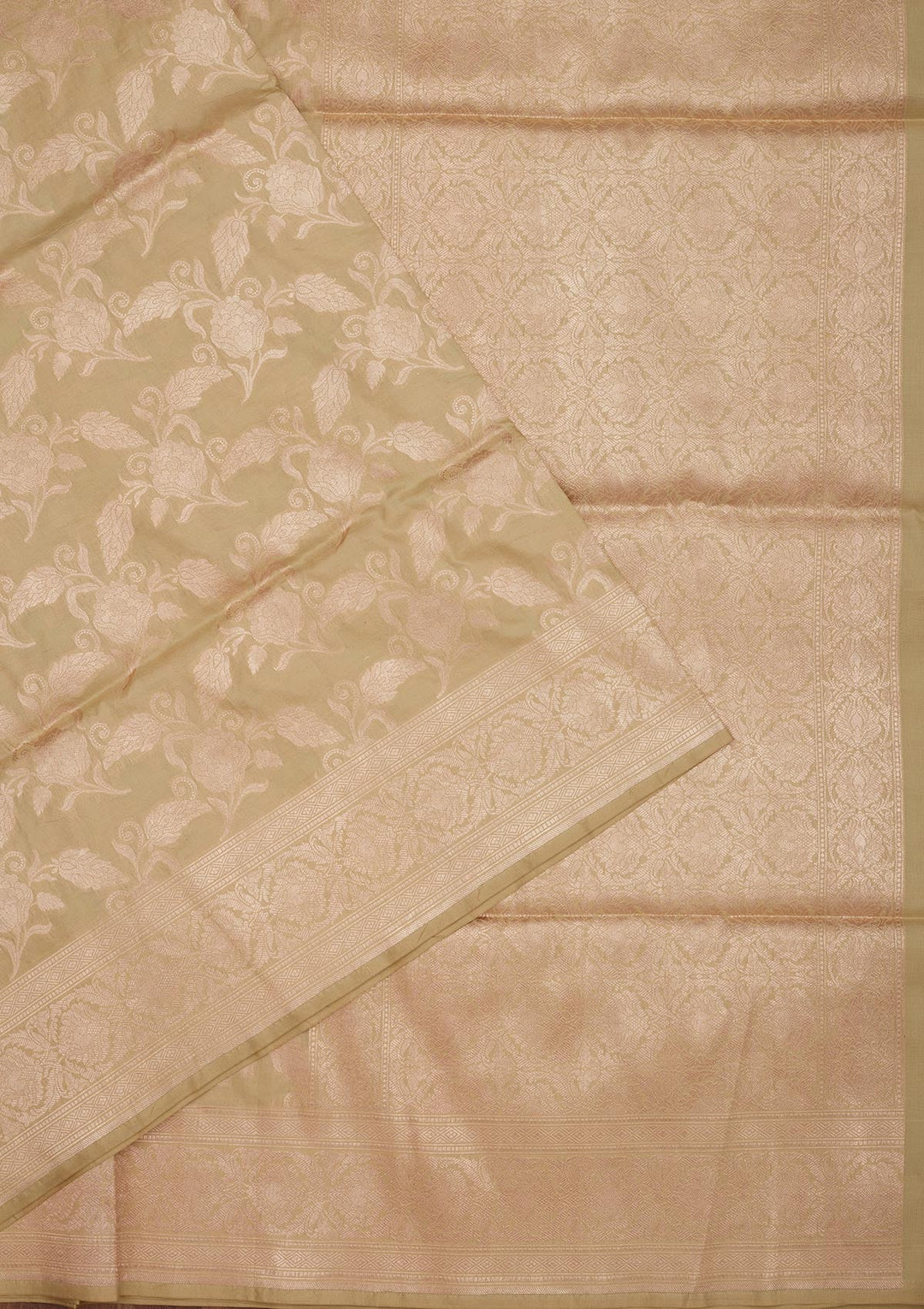 Pista Green Zariwork Pure Silk Saree-Koskii