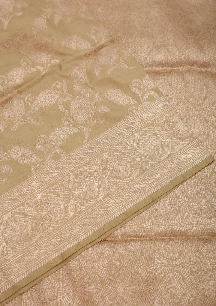Pista Green Zariwork Pure Silk Saree-Koskii