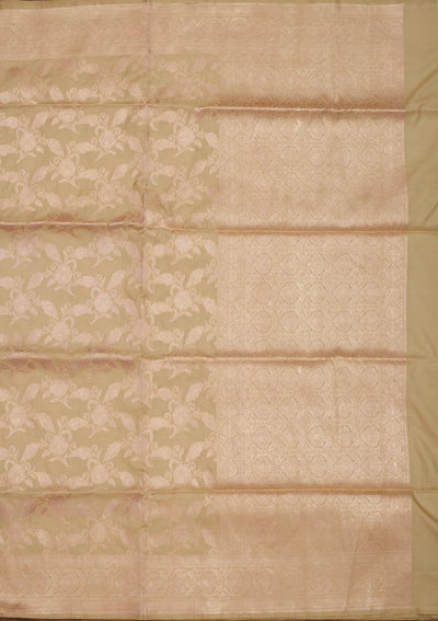 Pista Green Zariwork Pure Silk Saree-Koskii