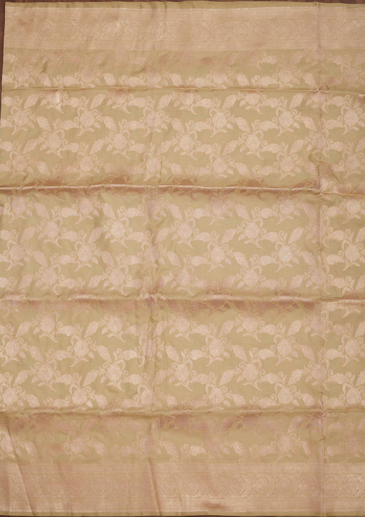 Pista Green Zariwork Pure Silk Saree-Koskii
