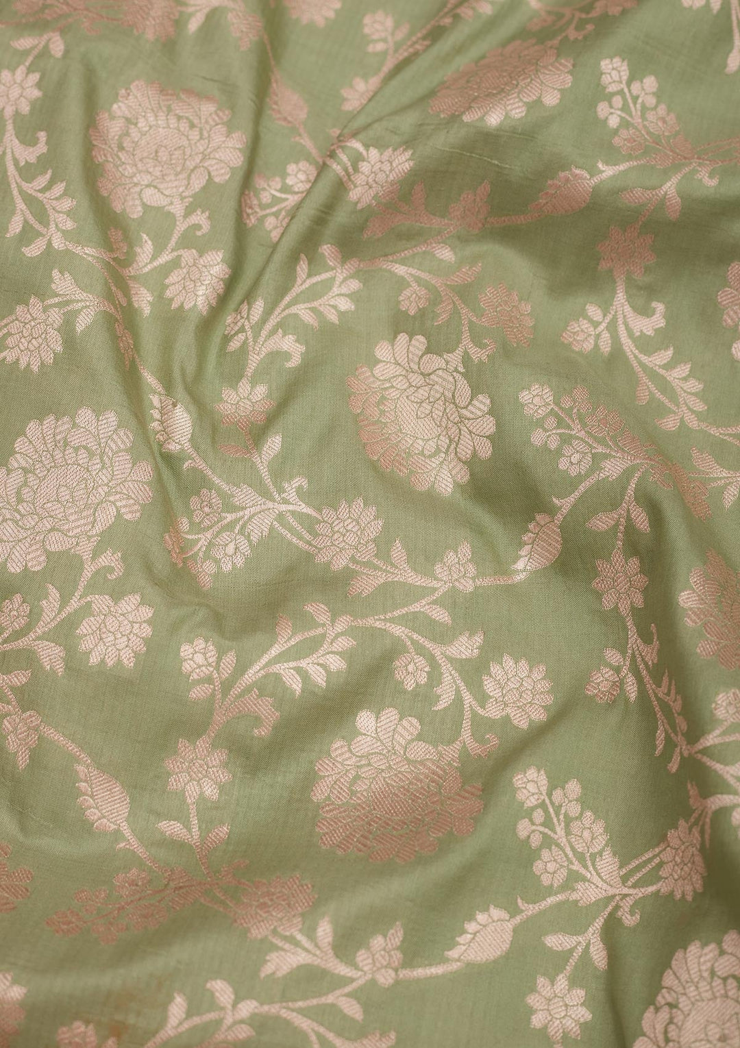 Pista Green Zariwork Pure Silk Saree-Koskii