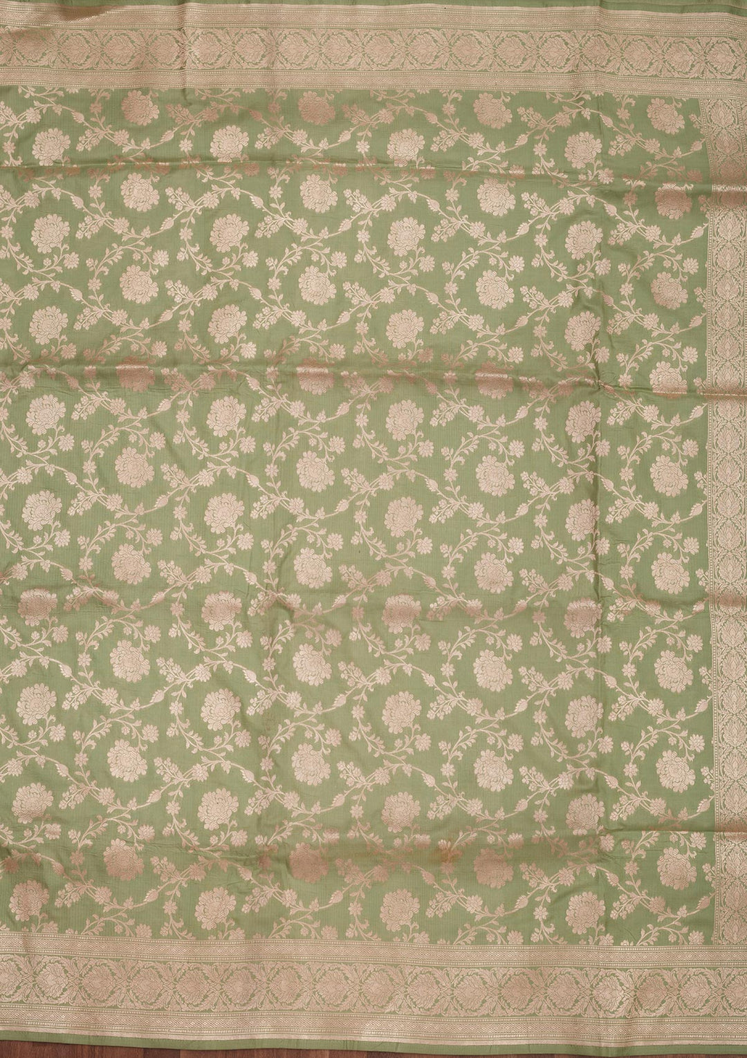 Pista Green Zariwork Pure Silk Saree-Koskii