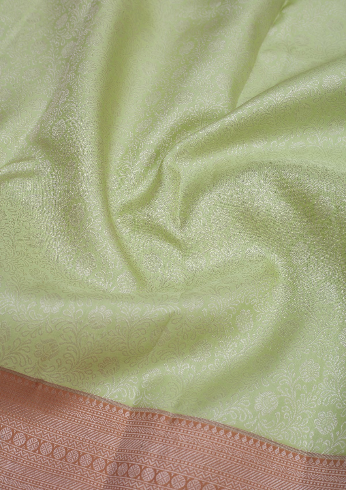 Pista Green Zariwork Pure Silk Saree