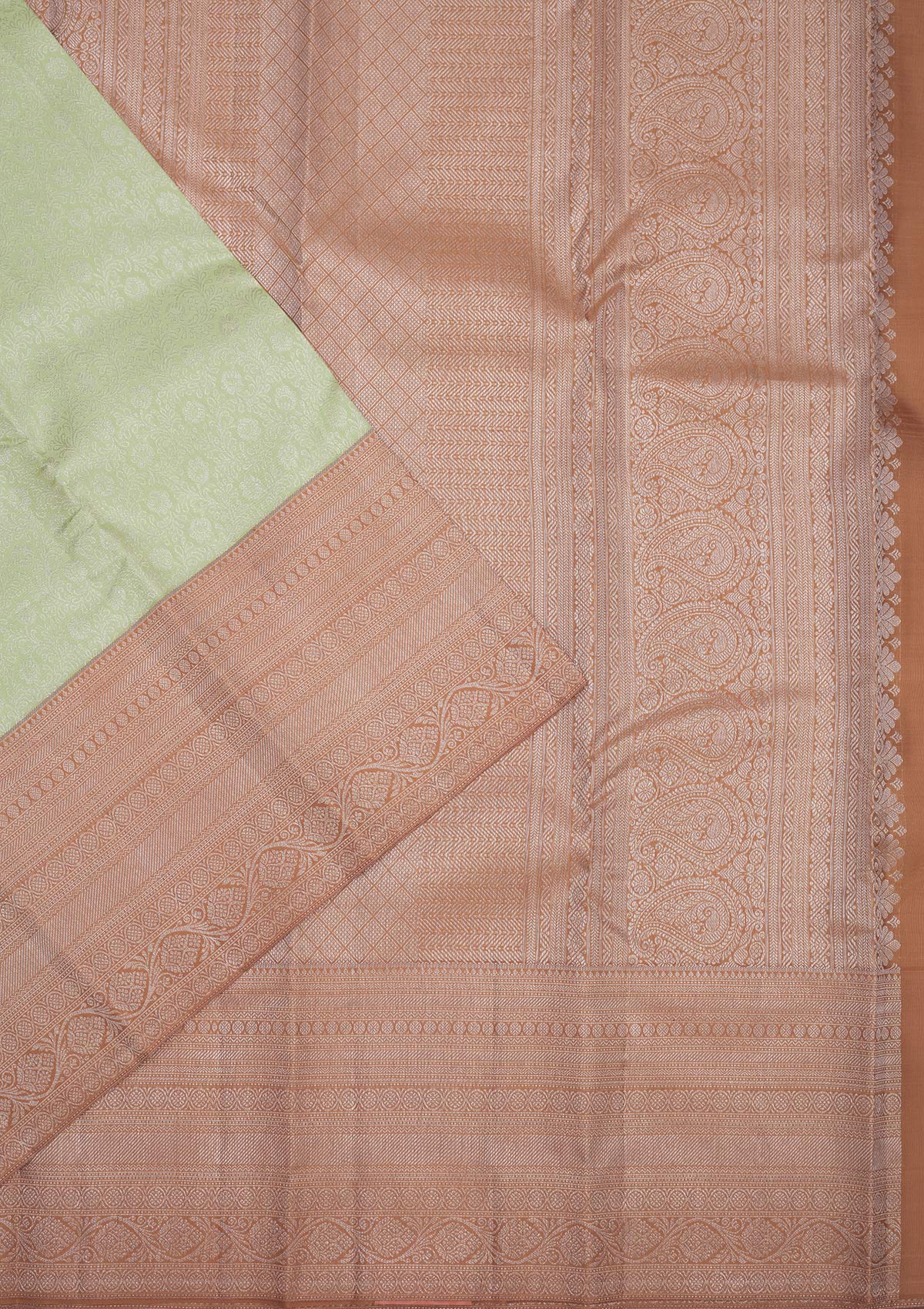 Pista Green Zariwork Pure Silk Saree
