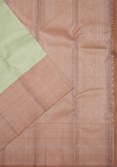 Pista Green Zariwork Pure Silk Saree