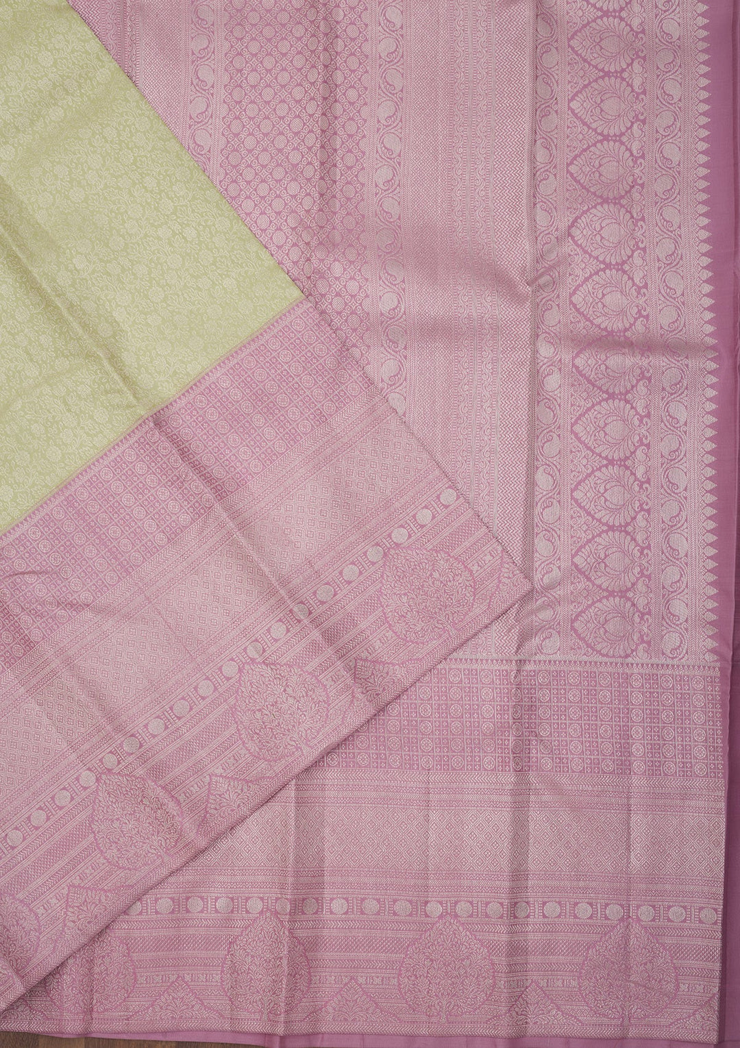 Pista Green Zariwork Pure Silk Saree-Koskii