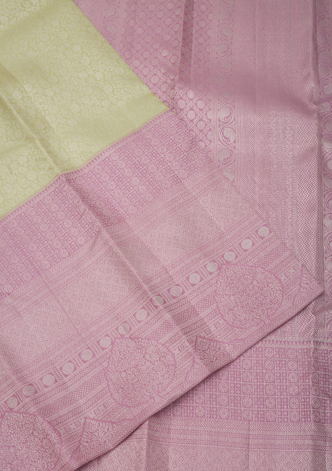 Pista Green Zariwork Pure Silk Saree-Koskii