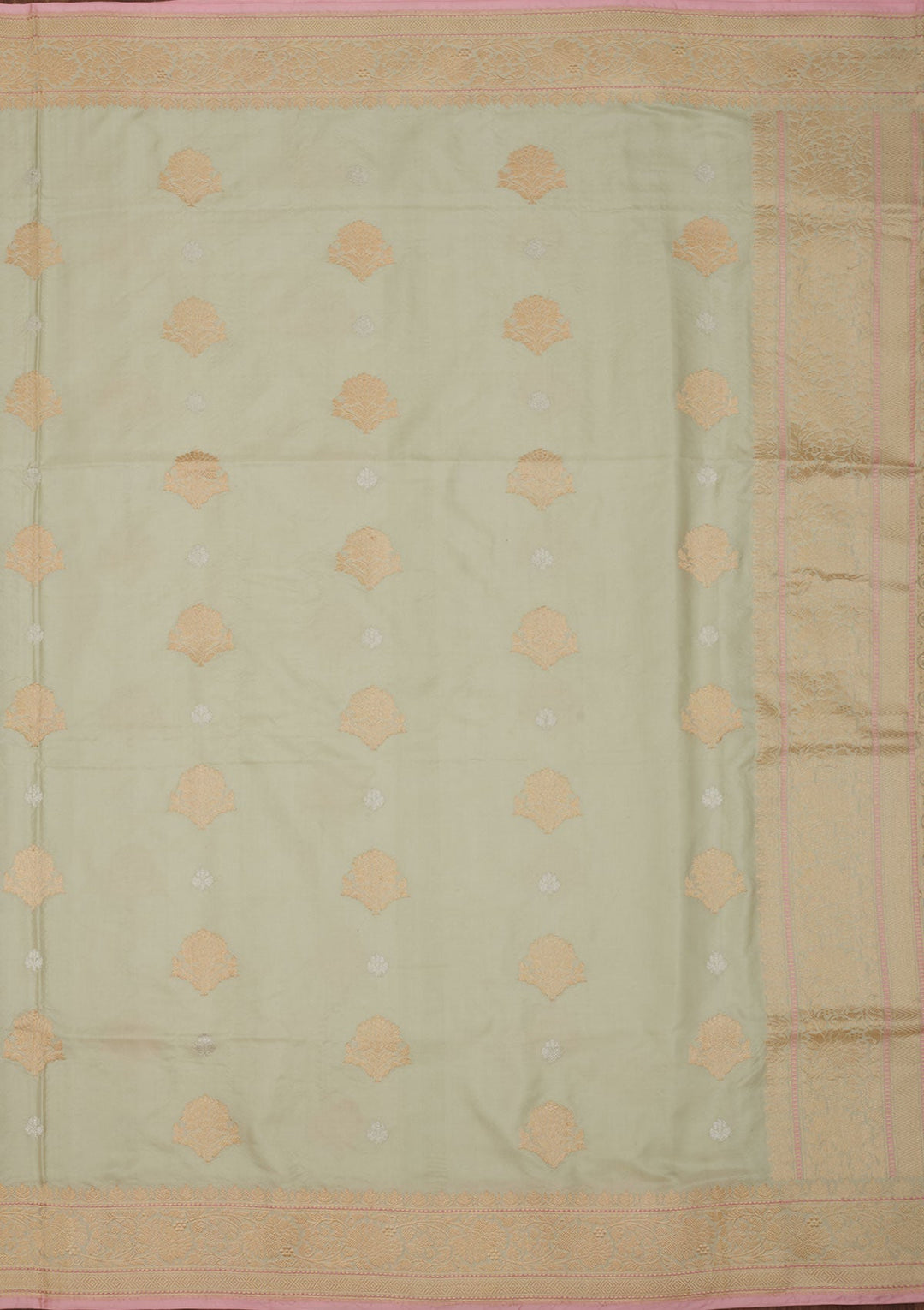 Pista Green Zariwork Pure Silk Saree-Koskii