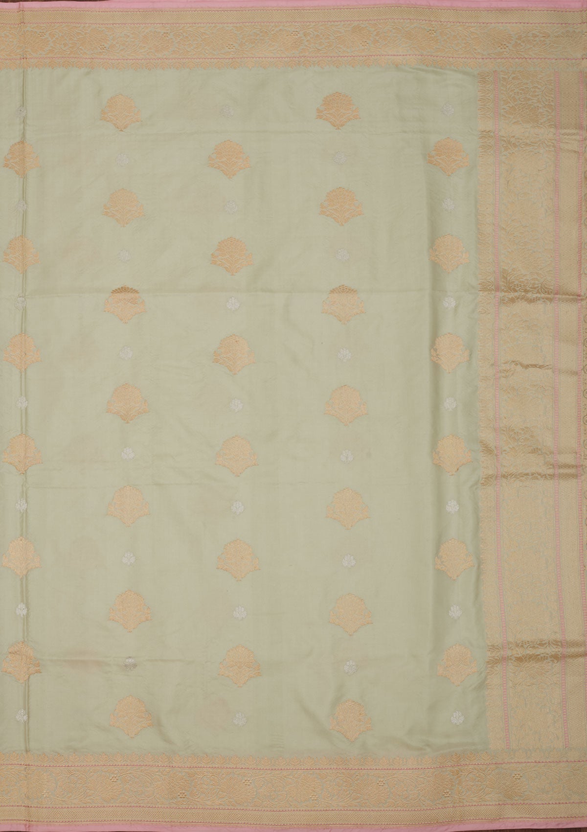 Pista Green Zariwork Pure Silk Saree-Koskii
