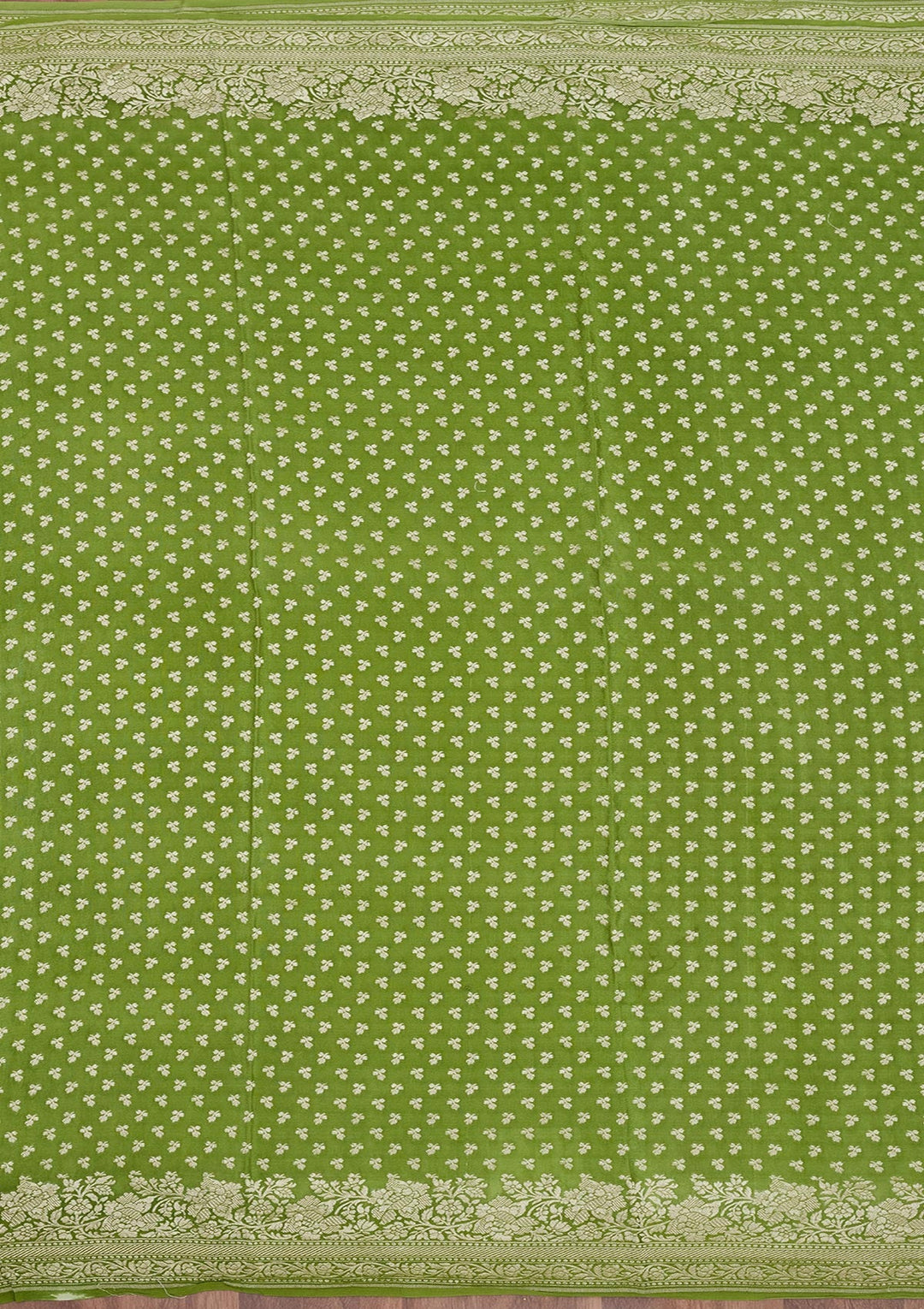 Pista Green Zariwork Pure Silk Saree-Koskii