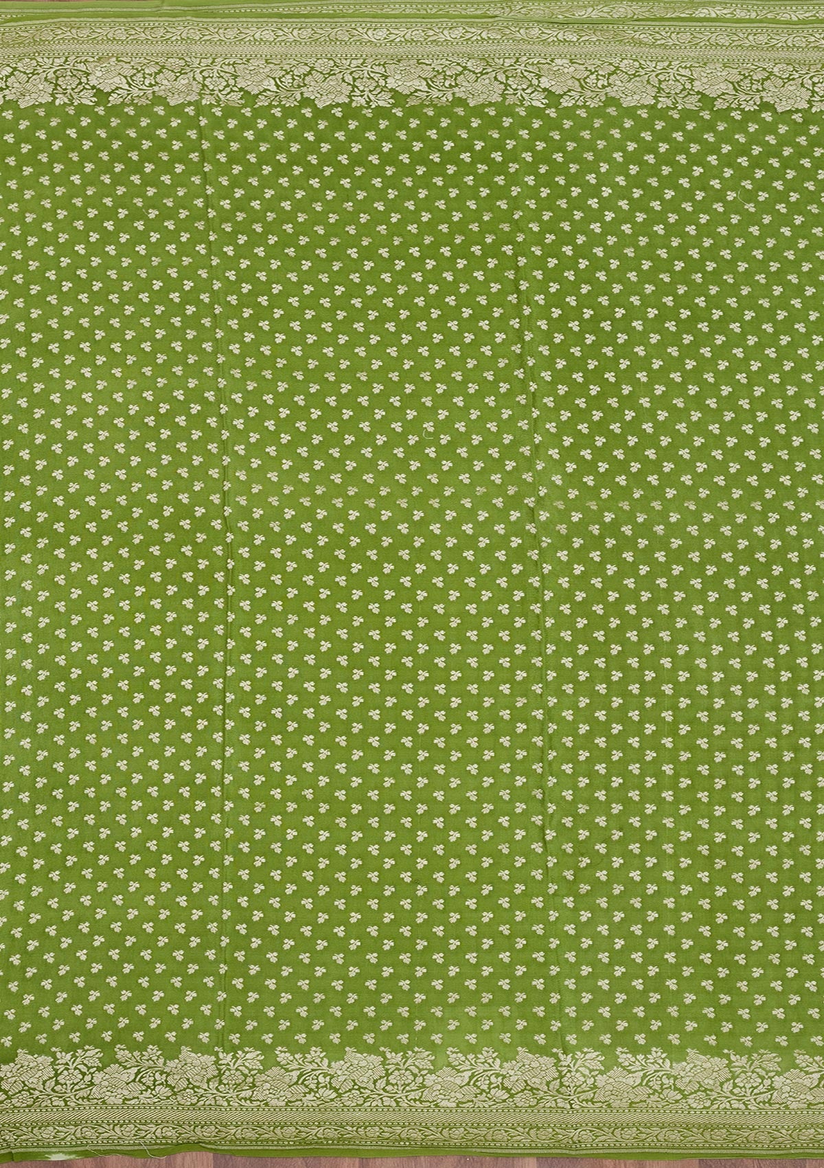 Pista Green Zariwork Pure Silk Saree-Koskii