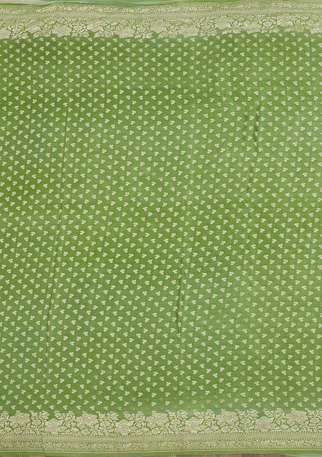 Pista Green Zariwork Pure Silk Saree-Koskii