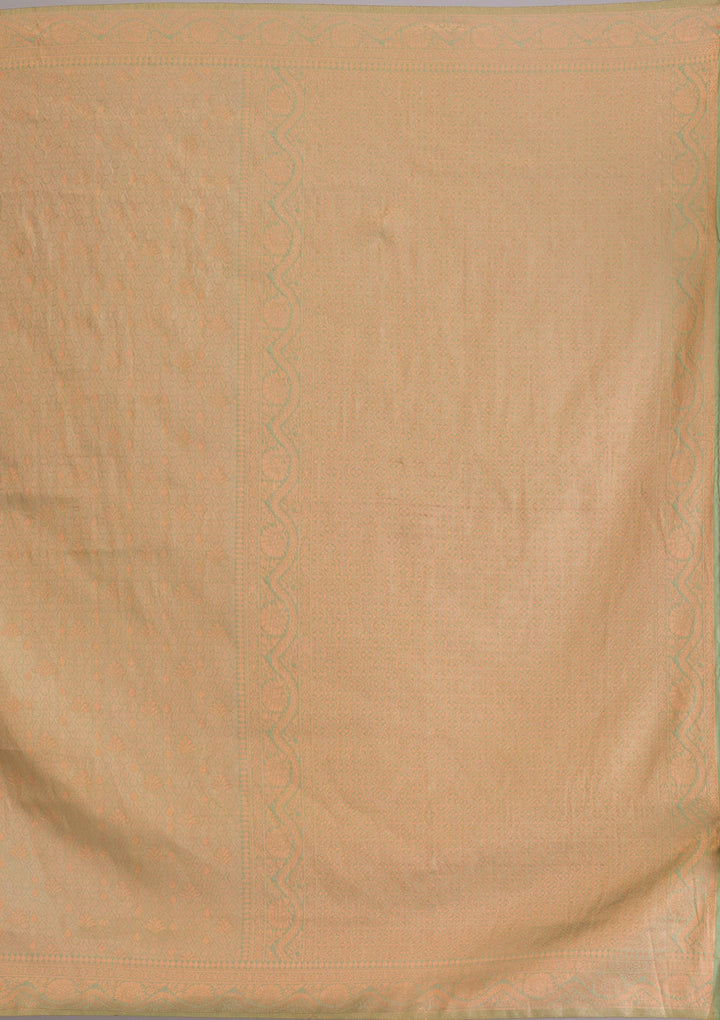 Pista Green Zariwork Soft Silk Saree-Koskii