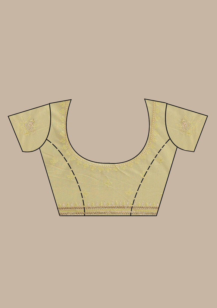 Pista Green Zariwork Tissue Saree