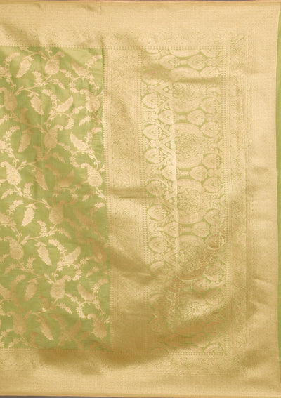 Pista Green Zariwork Tissue Saree