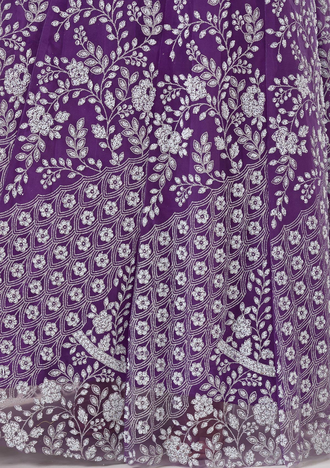 Purple Cutdana Net Gown-Koskii
