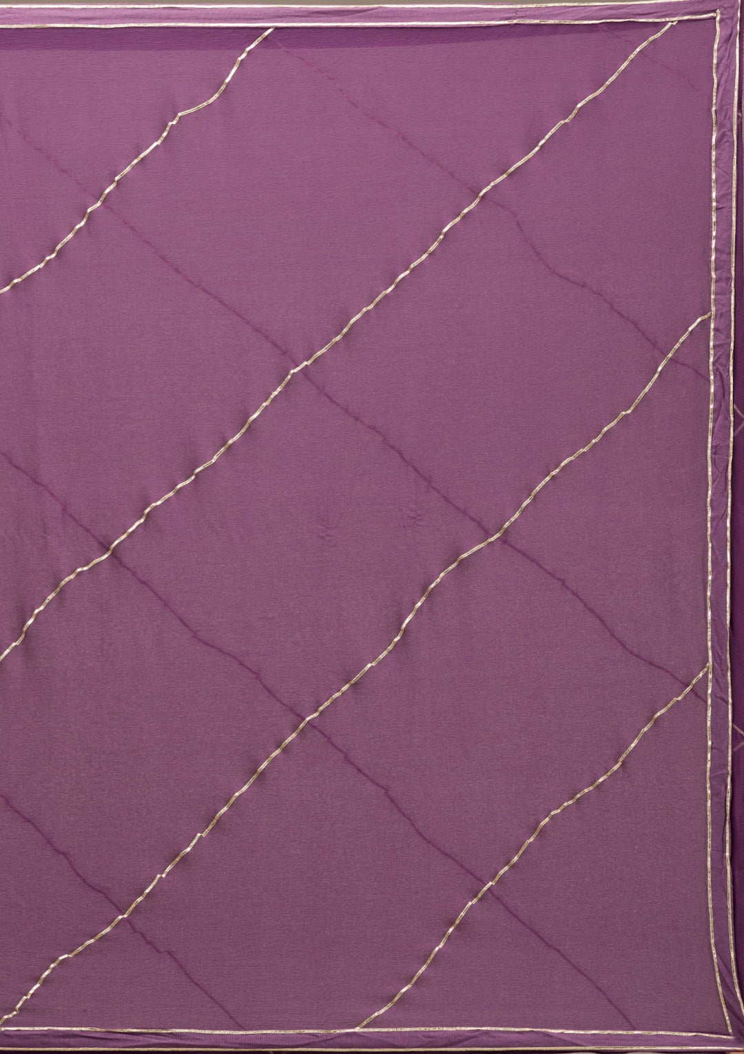 Purple Gotapatti Semi Crepe Readymade Salwar Suit-Koskii