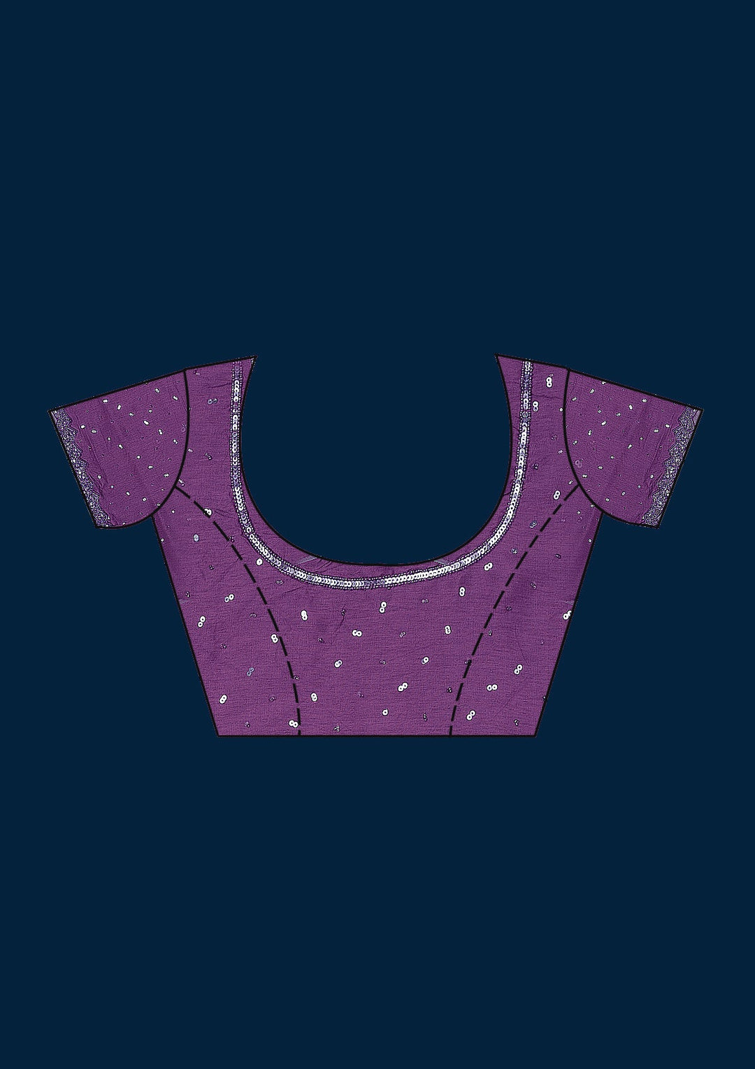 Purple Sequins Georgette Saree-Koskii