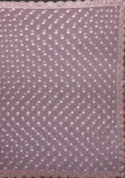 Onion Pink Stonework Shimmer Georgette Saree-Koskii