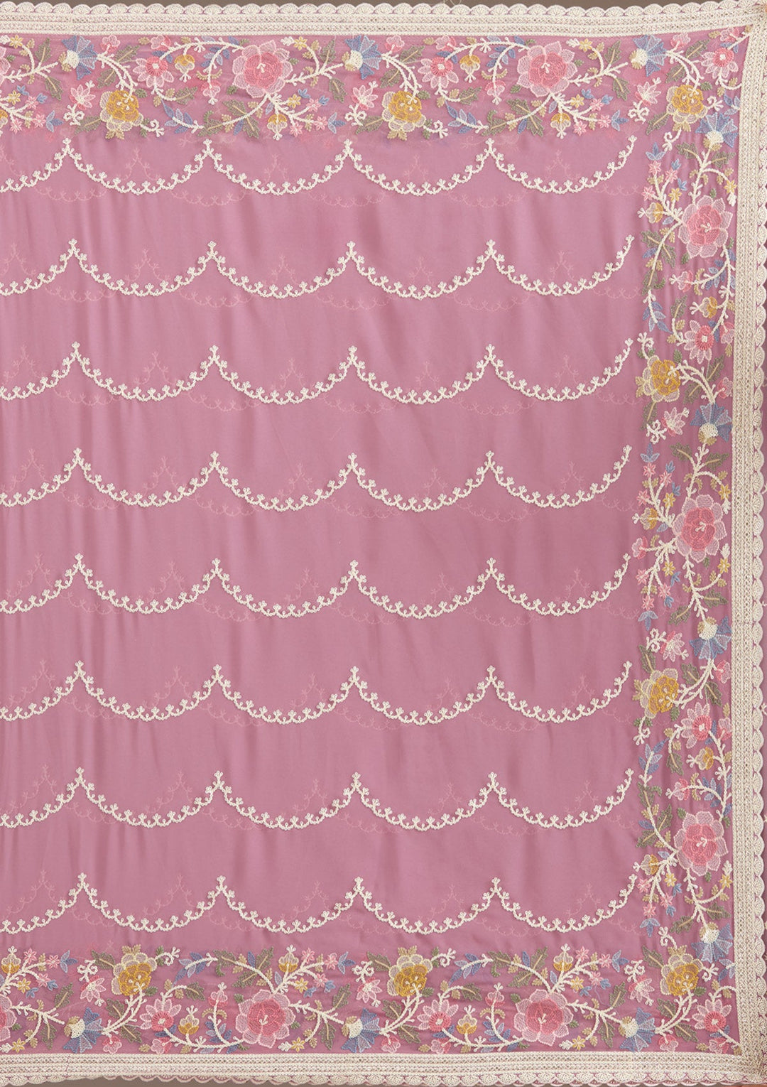 Purple Sequins Tissue Saree-Koskii