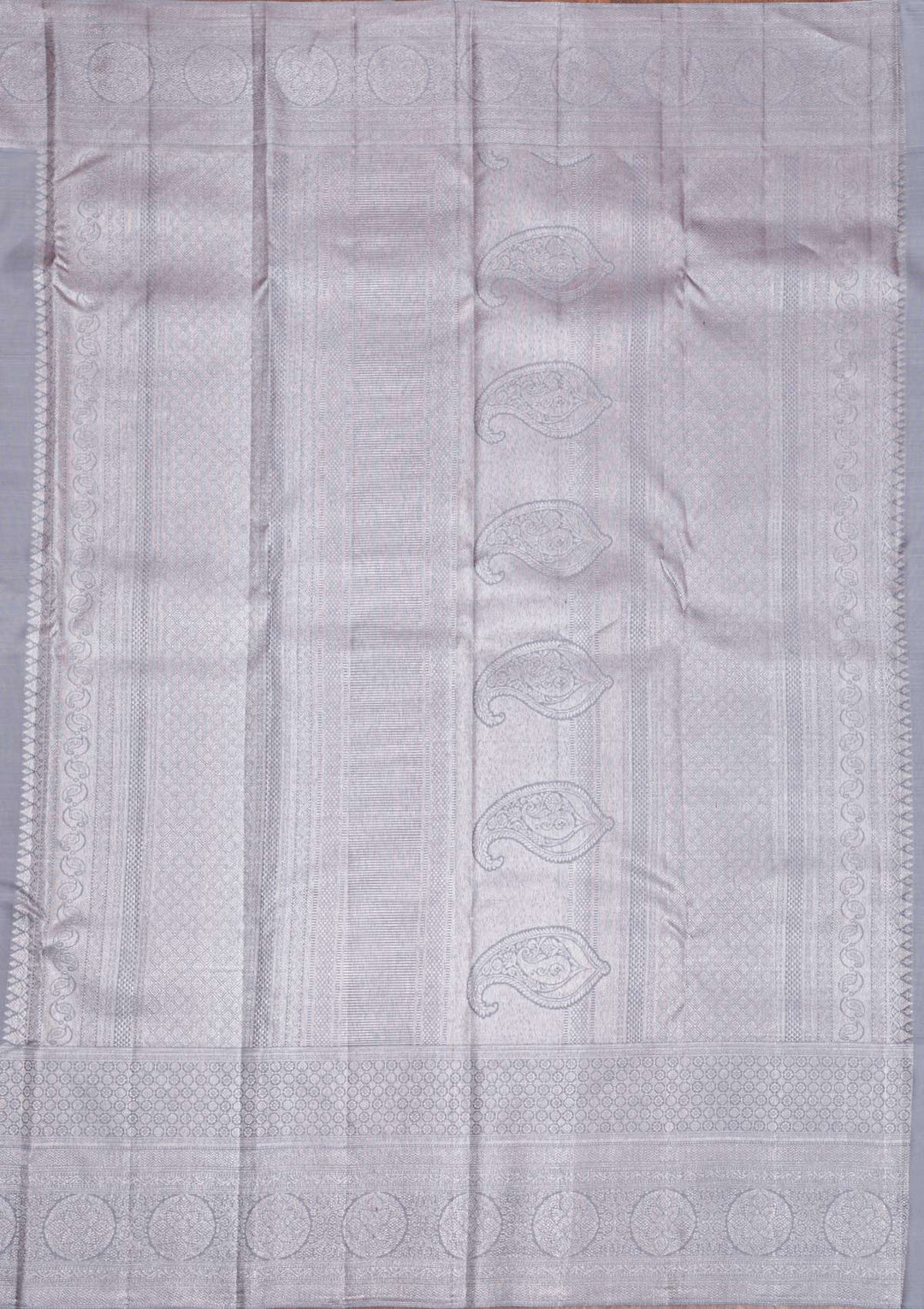 Purple Silver Zariwork Pure Silk Saree-Koskii