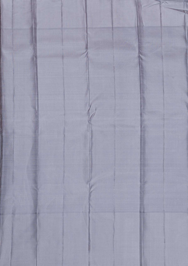 Purple Silver Zariwork Pure Silk Saree-Koskii
