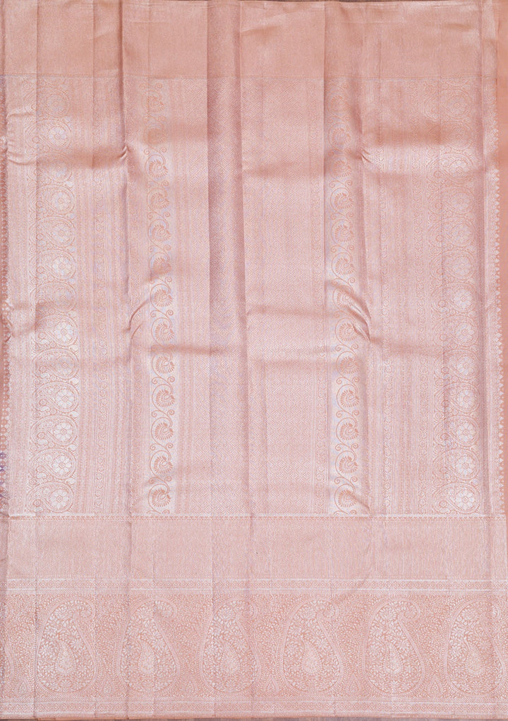 Purple Silver Zariwork Pure Silk Saree-Koskii