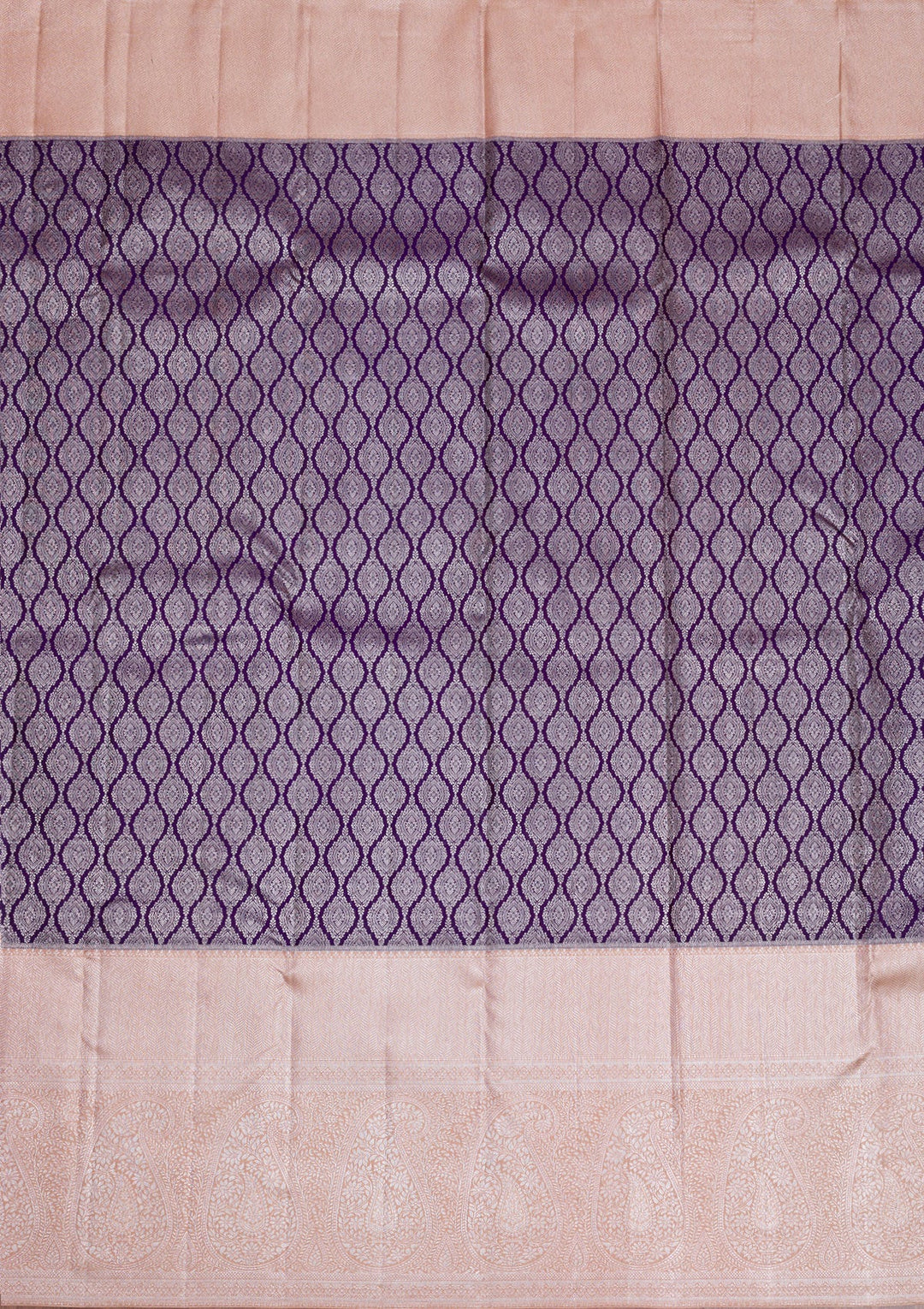 Purple Silver Zariwork Pure Silk Saree-Koskii