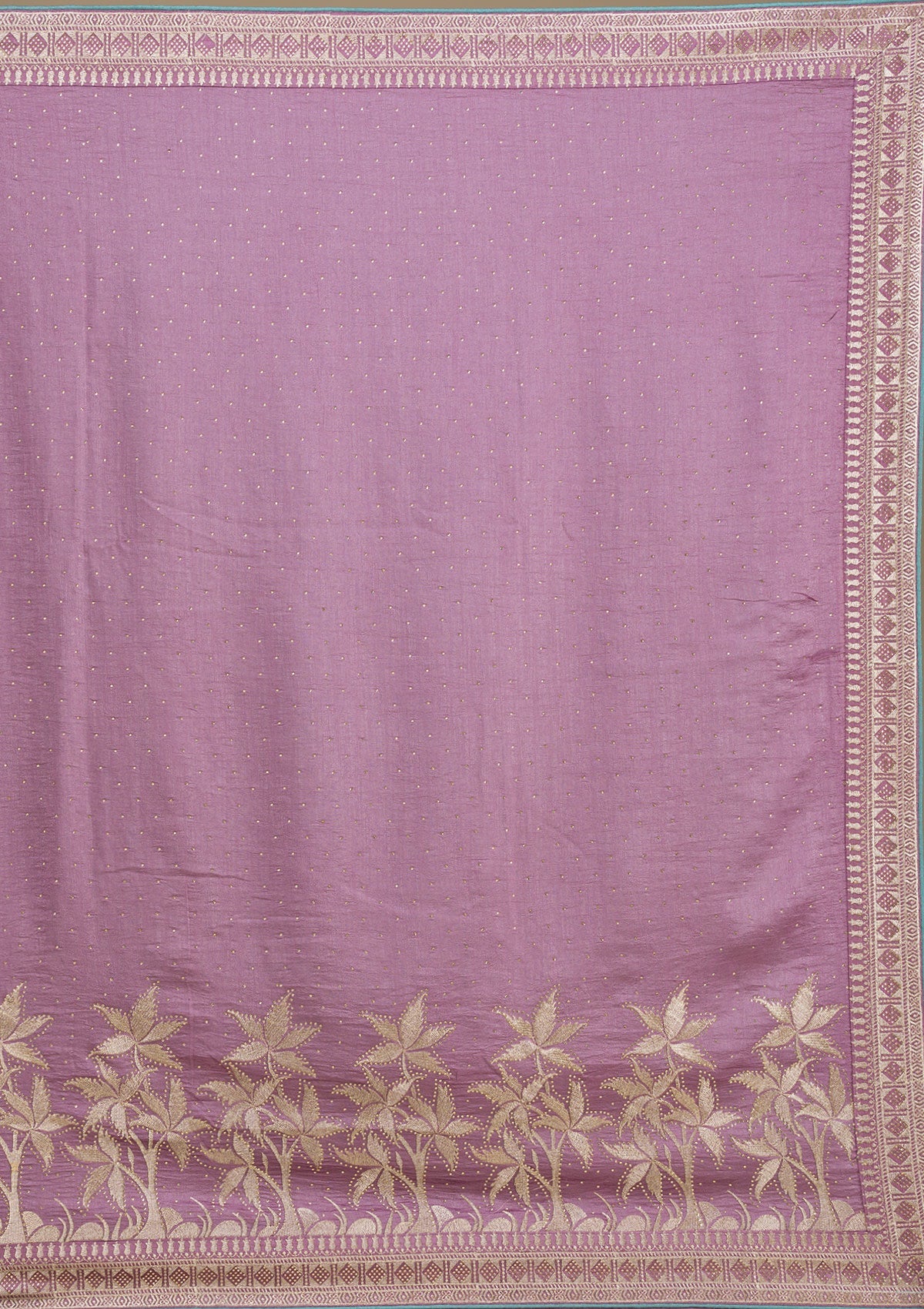 Purple Stonework Soft Silk Saree-Koskii