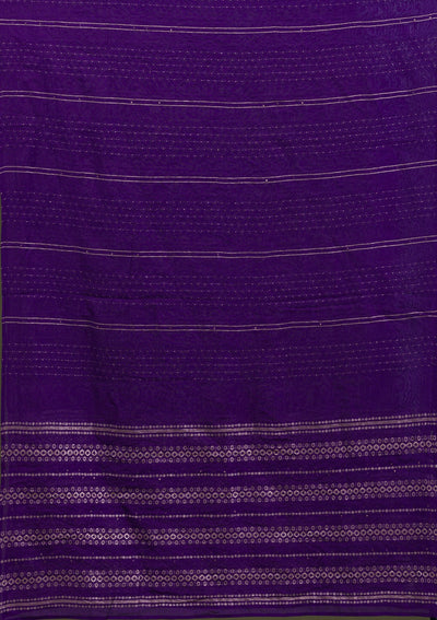 Purple Zariwork Art Silk Readymade Salwar Suit-Koskii