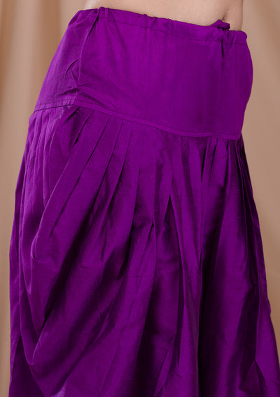 Purple Zariwork Banarasi Readymade Salwar Suit-Koskii