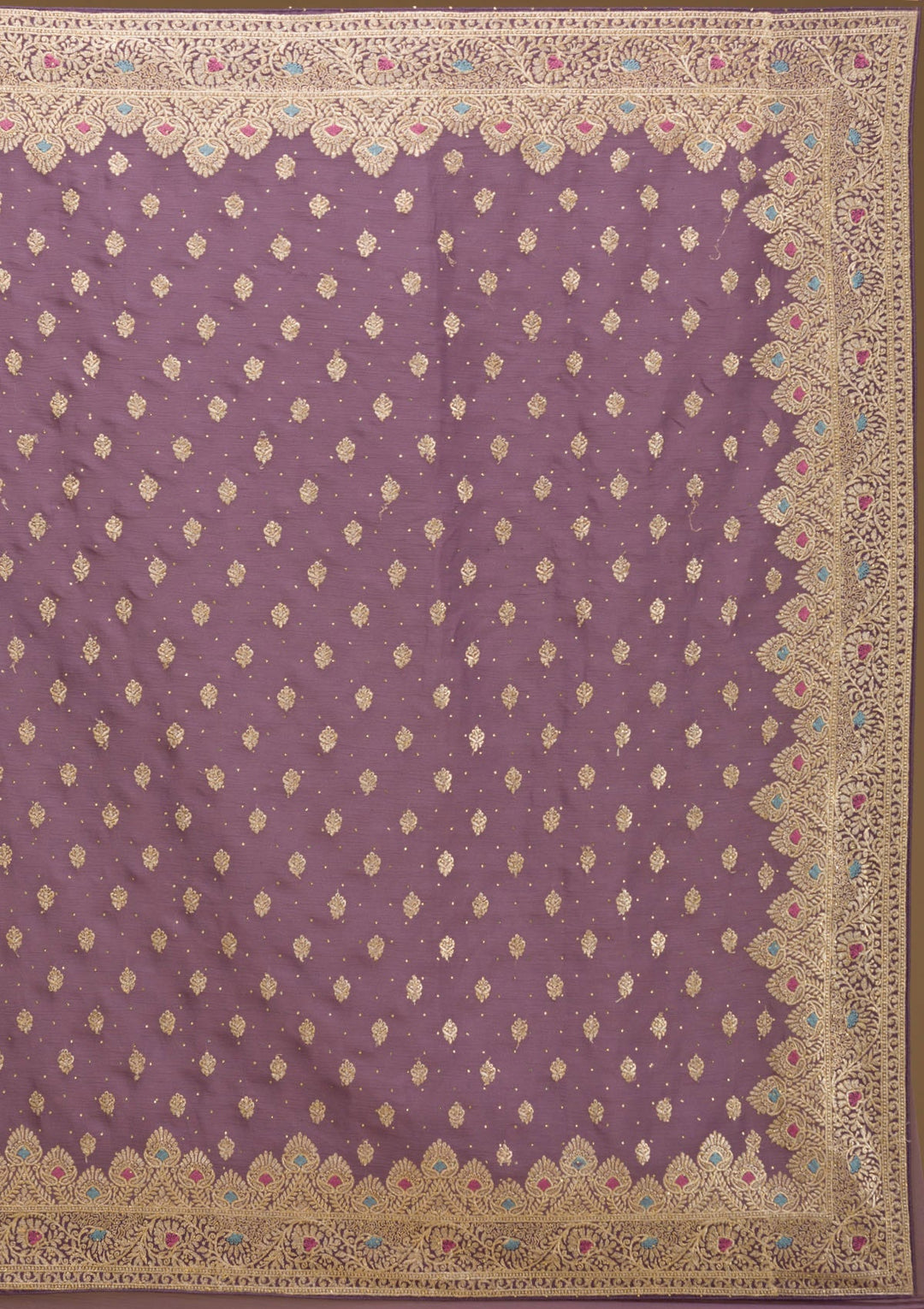 Purple Zariwork Chiffon Saree